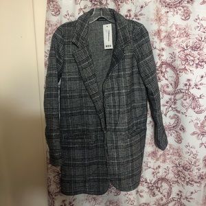 Checked Wool Look Boyfriend Coat